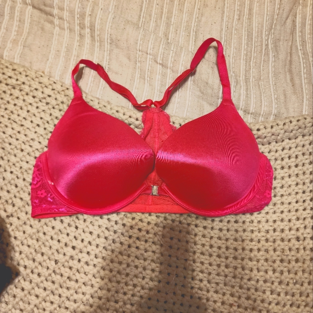 Hot pink Victoria's Secret PINK racerback front closure bra 36C